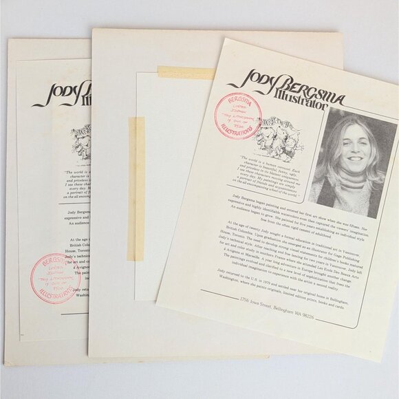 Pair of Limited Edition 1981 Jody Bergsma Lithographs Signed Vintage Cottagecore - Picture 7 of 10